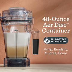 Vitamix 48-Ounce Aer Disc Blender Container with SELF-DETECT, BPA-Free, Dishwasher-Safe Container, and Tamper, Compatible with All Full-Size Vitamix Blenders
